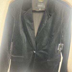 Isaac Mizrahi IMNYC Charcoal Velvet Jacket